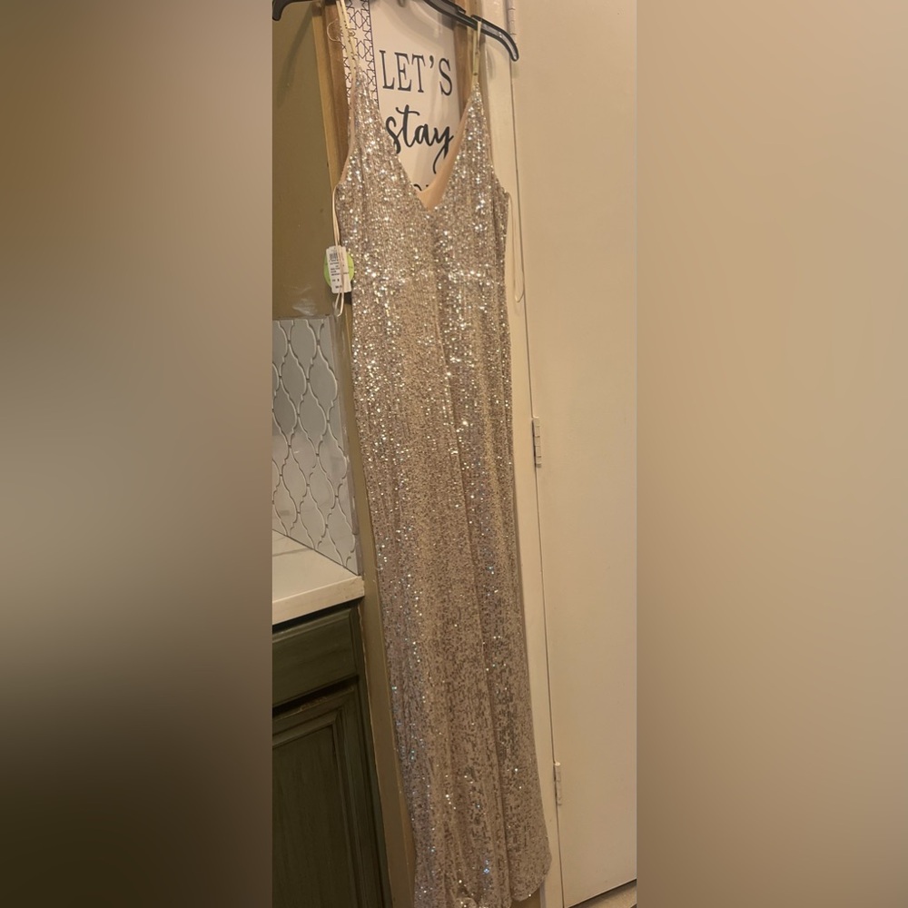 Windsor Silver Sequin Evening Skirt